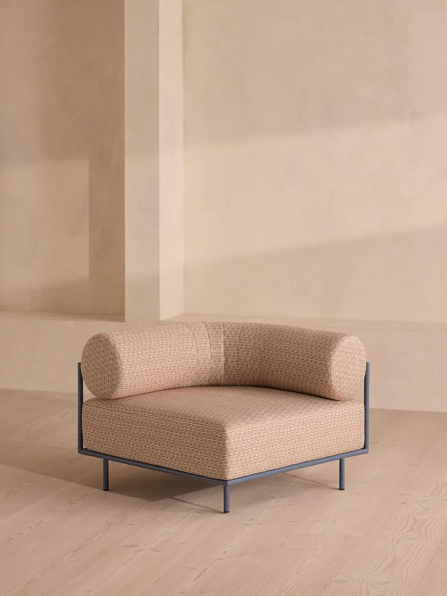 Gaspard Outdoor Sofa, Corner Module, Pierre Frey, Cassis