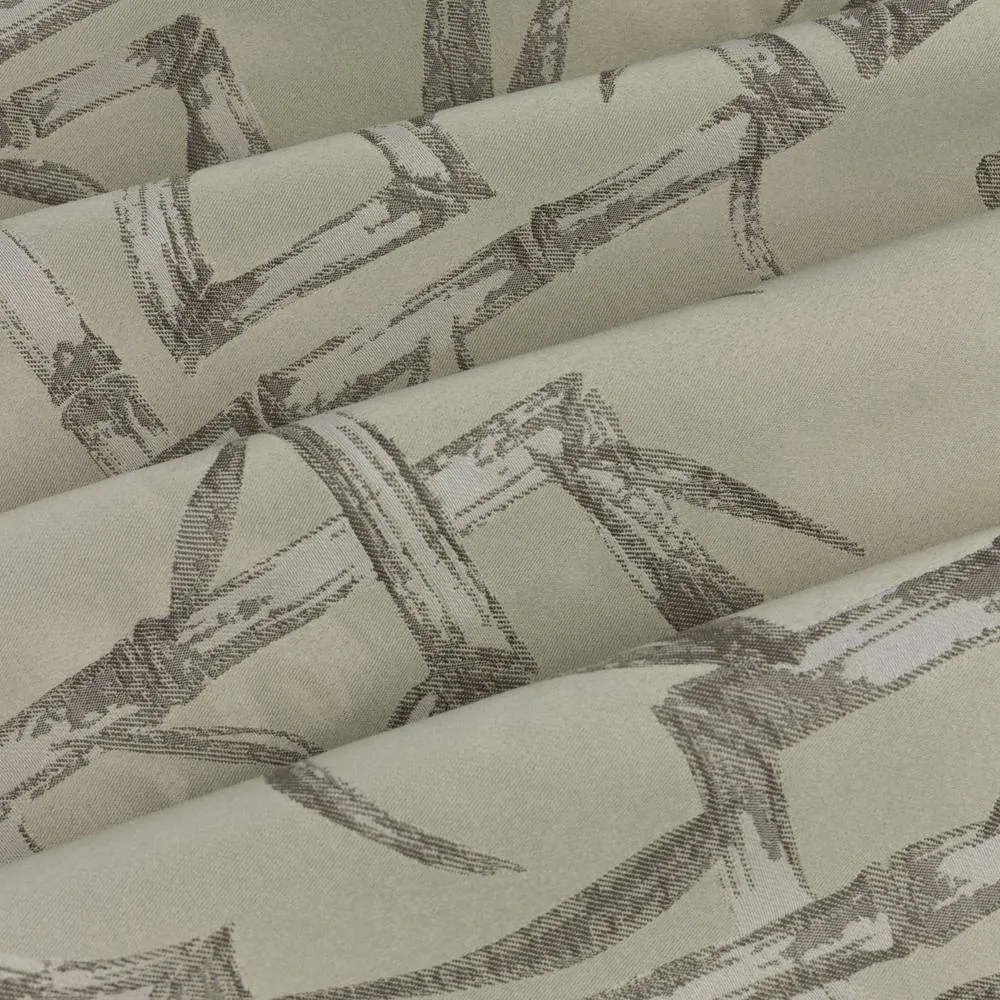 Paoletti Bamboo Fully Lined Jacquard Eyelet Curtain Pair in Beige 6
