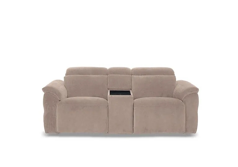 Dolomite 2 Seater Fabric Power Recliner Sofa with Power Headrests and Console - Manhattan Nutmeg