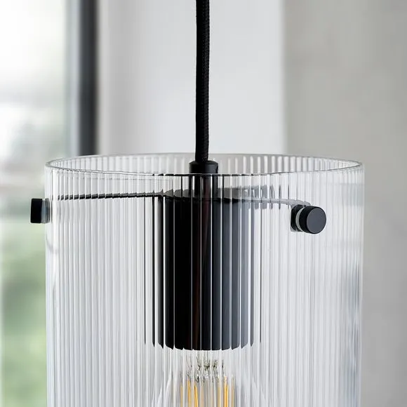 Sterling Ribbed Adjustable Pendant Light 3