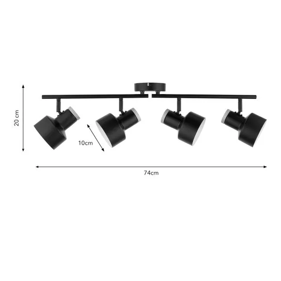 Duckworth Industrial 4 Light Adjustable Spotlight Bar 6