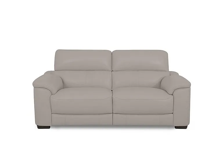 Nova Leather 2 Seater Power Recliner Sofa with Power Headrests - Silver Grey