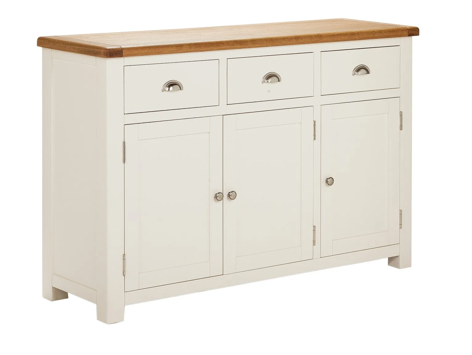 Habitat Kent 3 Door Oak & Oak Veneer Sideboard - Two Tone