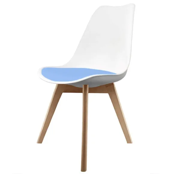 Fusion Living Soho White Plastic Dining Chair with Squared Legs 2