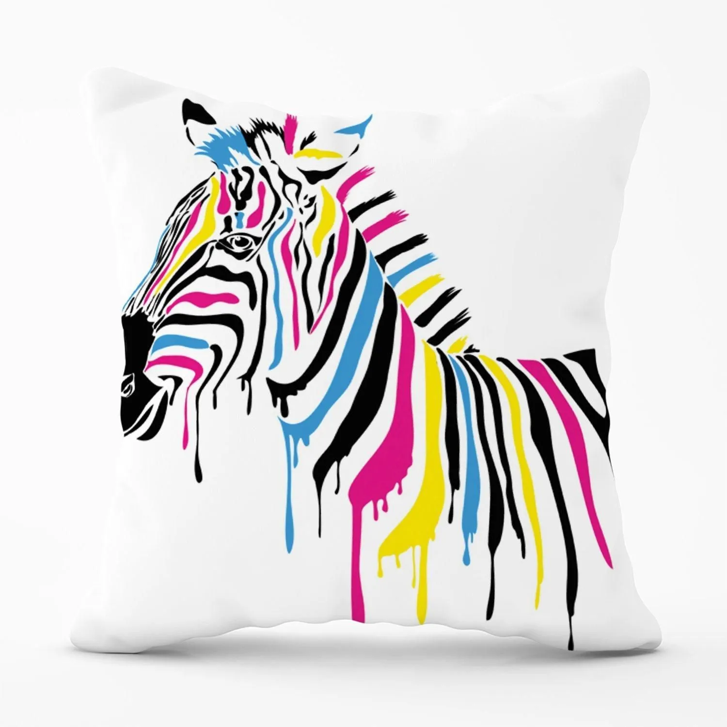Warren Reed - Designer Multi Coloured Zebra Outdoor Cushion in Pink