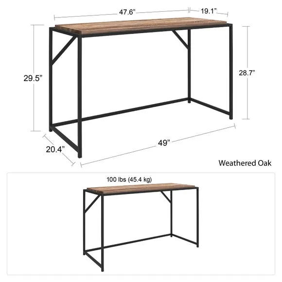 Quincy Writing Desk, Weathered Oak 6