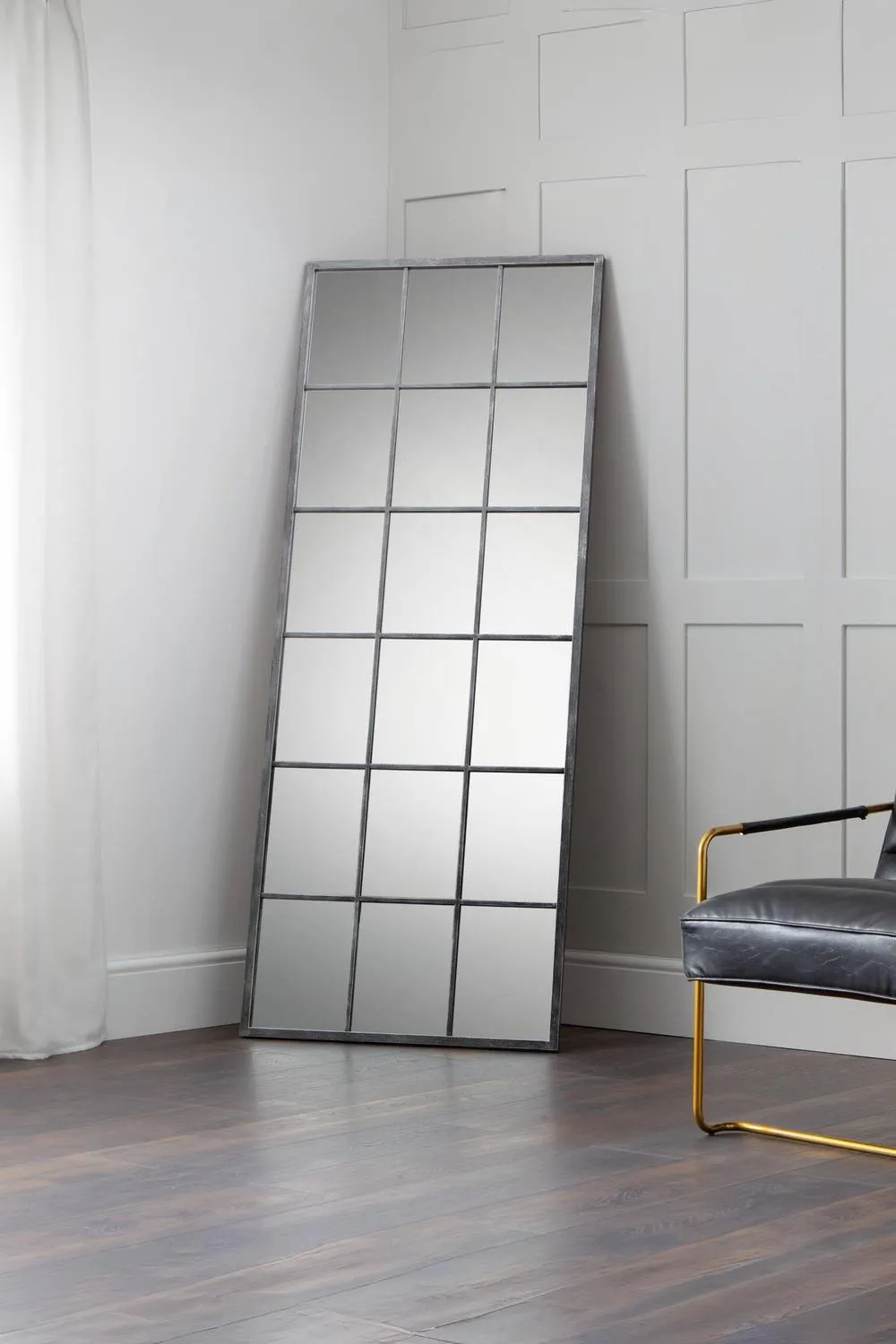 Julian Bowen Somma Window Lean-To Dressing Mirror in Silver