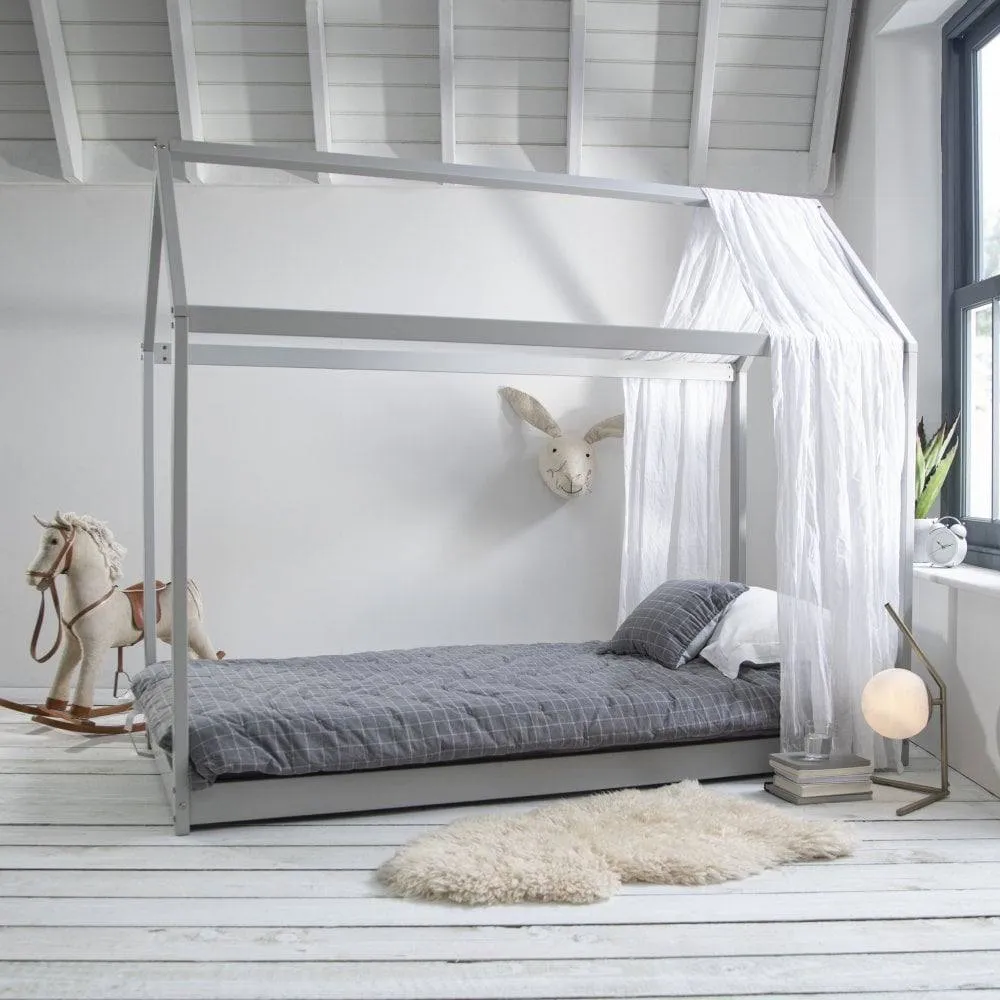 Nöa and Nani Kara Single 4 Poster Bed Frame in Silk Grey