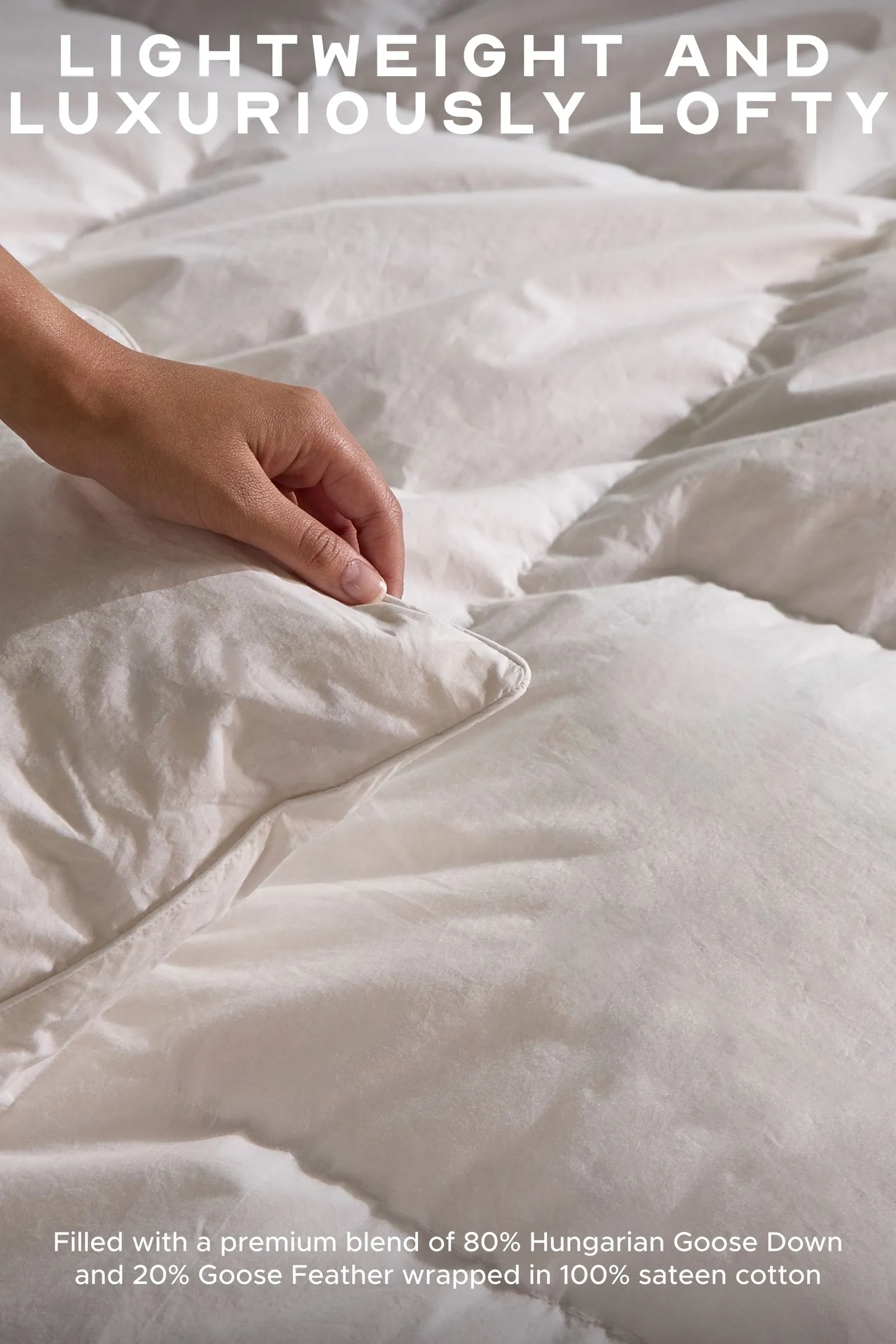 Snuggledown Retreat Hungarian Goose Down 4.5 Tog Summer Duvet in White 4