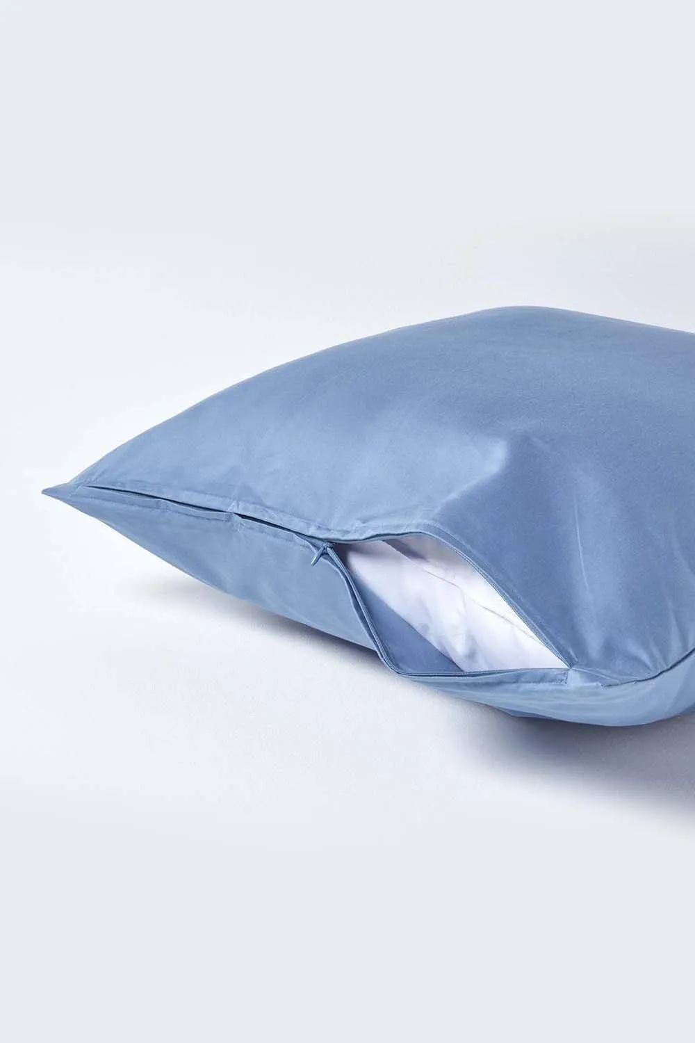 Homescapes Continental Egyptian Cotton Pillowcase 1000 TC, 60 x 60 cm in Blue 3