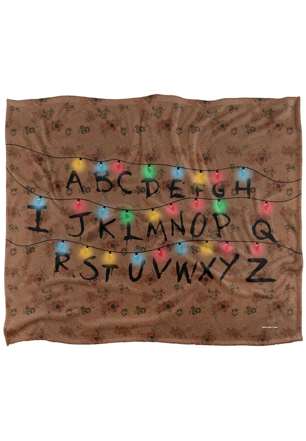 Stranger Things Christmas Lights Alphabet Officially Licensed Silky Touch Super Soft Throw Blanket 152 x 127 cm in White