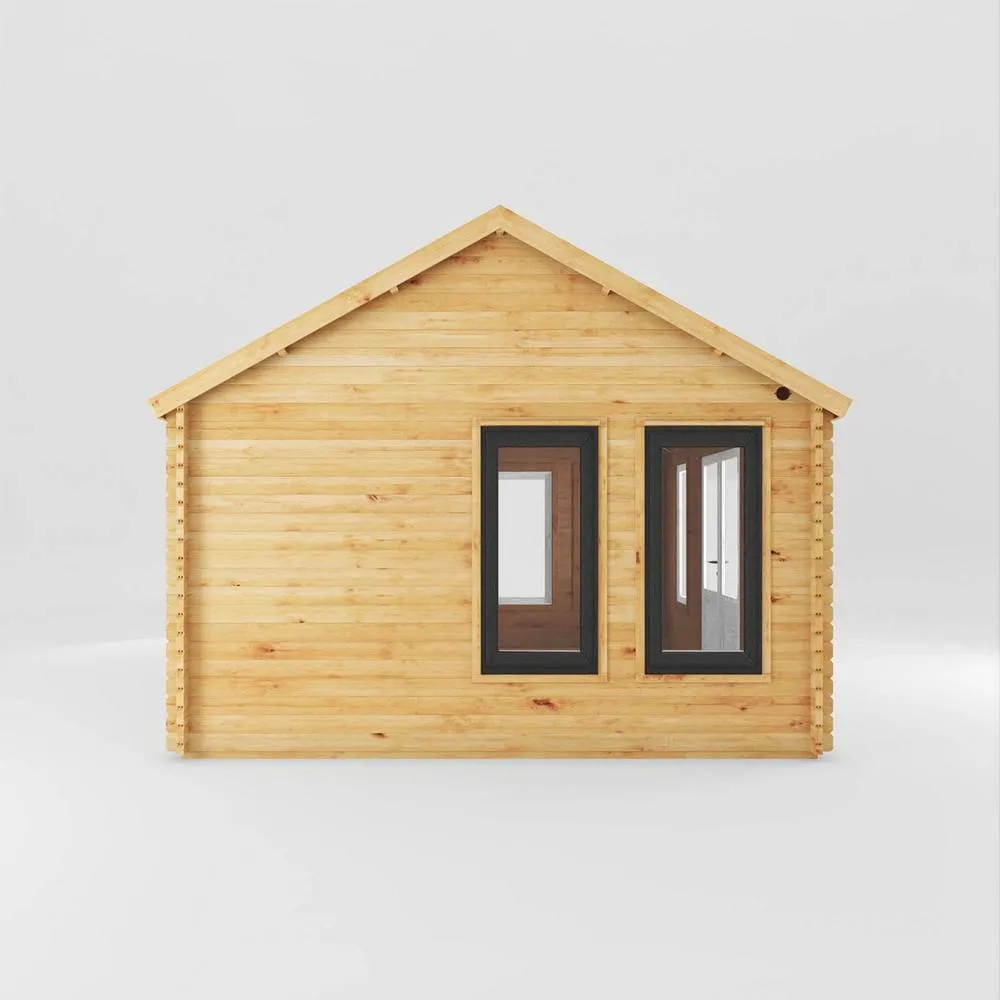 Mercia 5.3 x 4 m Clock Tower 44 mm Log Cabin with UPVC Windows & Doors in Brown 4