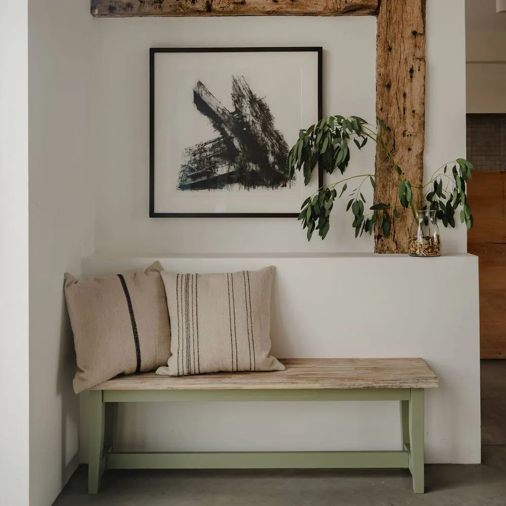 Statement Furniture Florence Solid Acacia Hardwood Dining Bench 140cm in Light Green