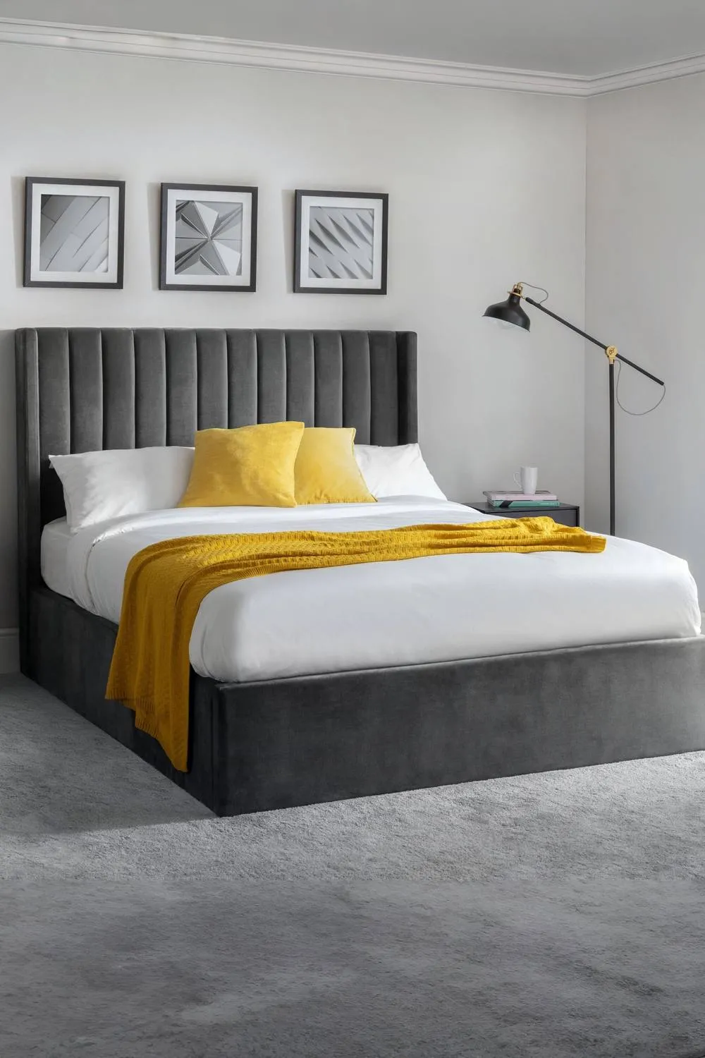 Julian Bowen Langham Upholstered Ottoman Storage Bed in Grey