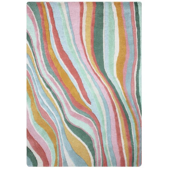 Abstract Flow Wool Rug 5
