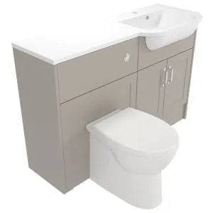 Deccado Padworth Soft Suede Right Hand 1200mm Fitted Vanity & Toilet Pan Unit Combination with Right Hand Basin 2