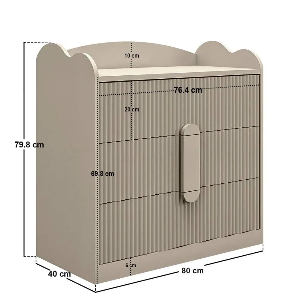 Flair Calista Ribbed Chest of 3 Drawers in Beige 6