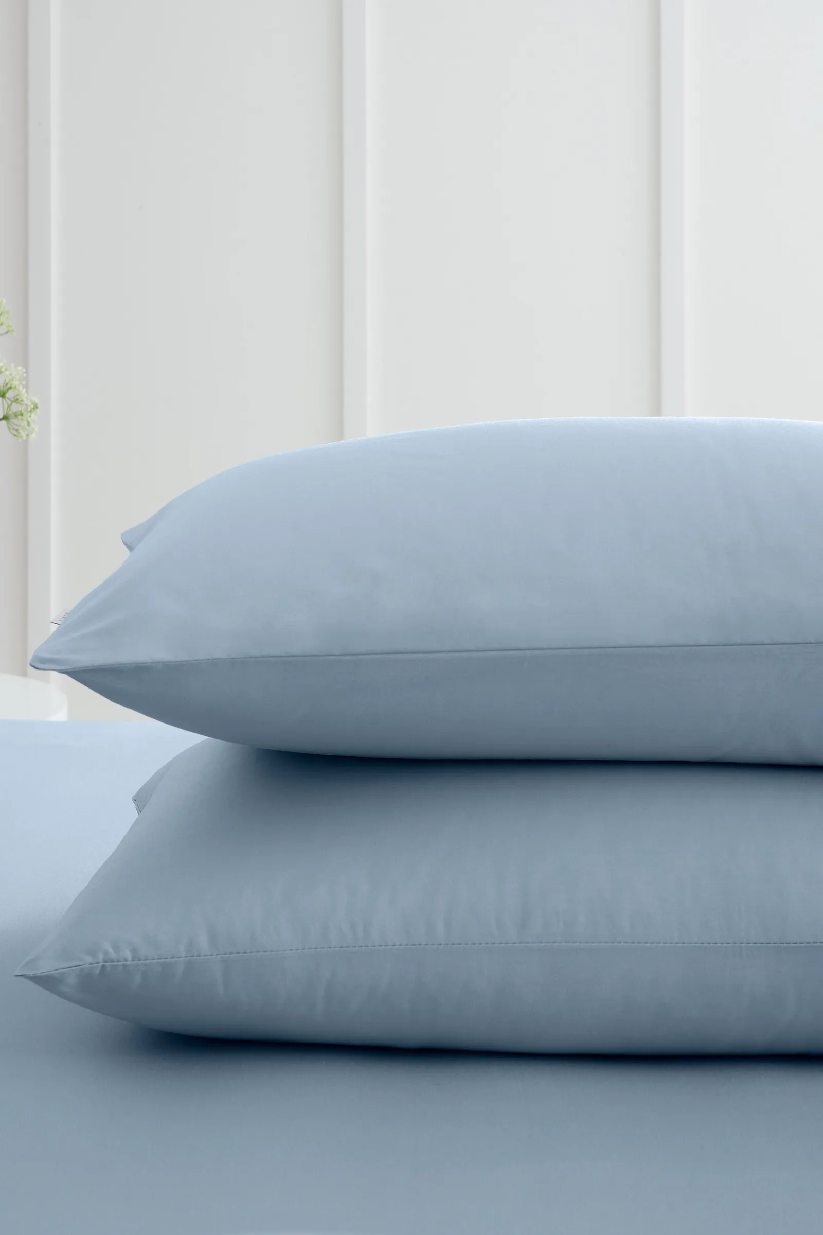 Bianca '200 Thread Count Cotton Percale' Standard Pillowcase Pair in Blue 2