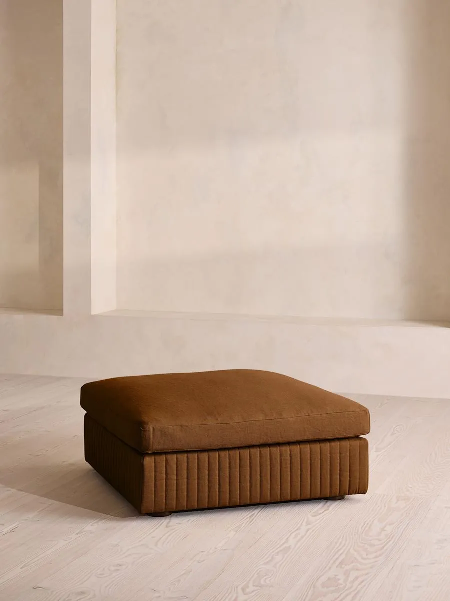 Oona Ottoman, Linen, Terracotta