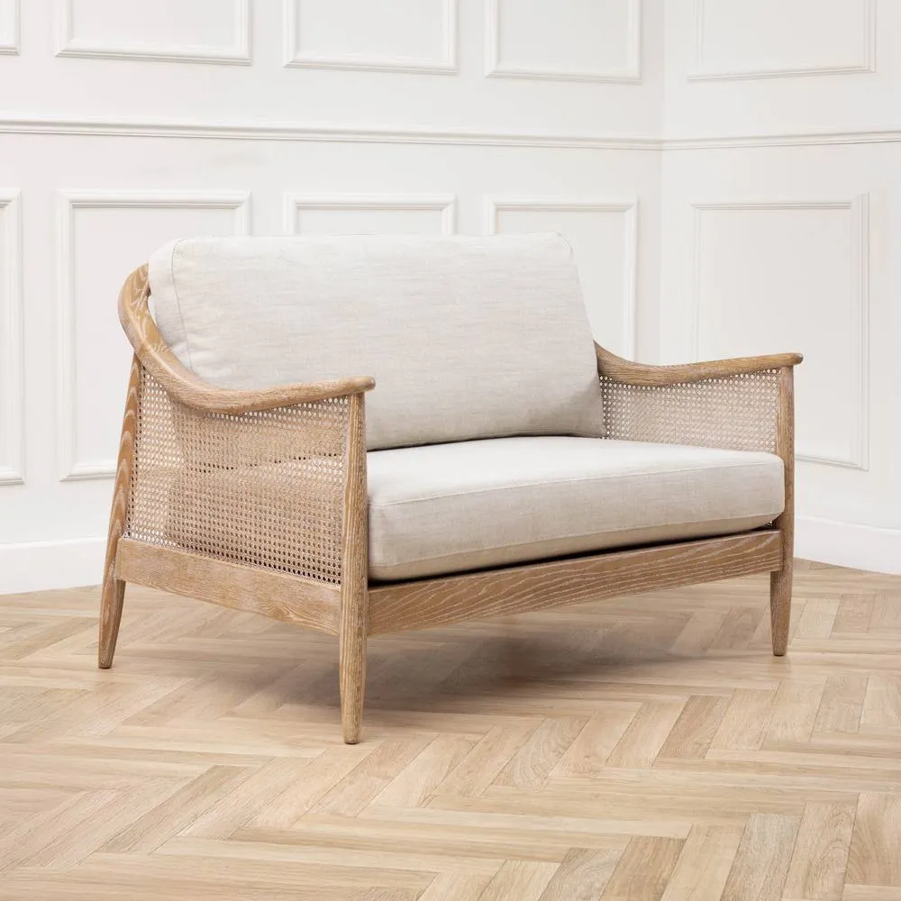 Voyage Maison Remi 2-Seater Rattan Chair in Light Oak 6