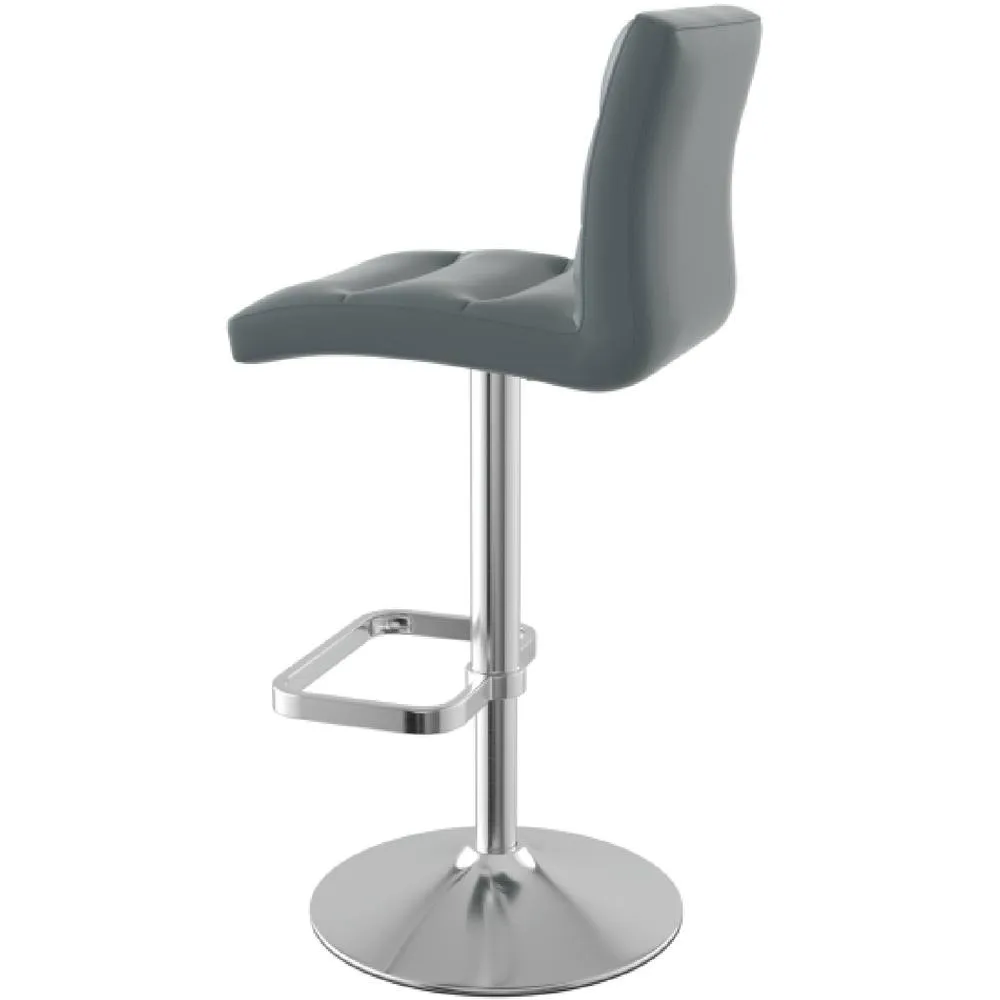 netfurniture Swank Brushed Steel Bar Stool With Faux Leather Padded Seat Grey 6