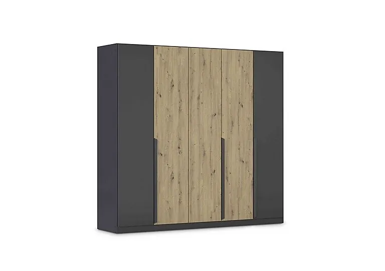 Leon 226cm 5 Door Hinged Two Tone Wardrobe - Two Tone