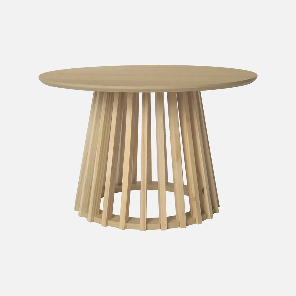 sweeek Pair Of Round Wooden-effect Coffee Tables 40cm & 60cm in Light Brown 2