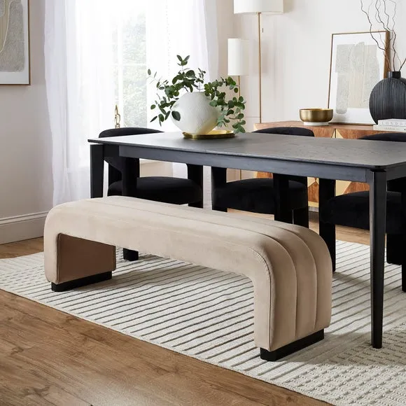 Lucilla 3 Seater Dining Bench, Velvet 2