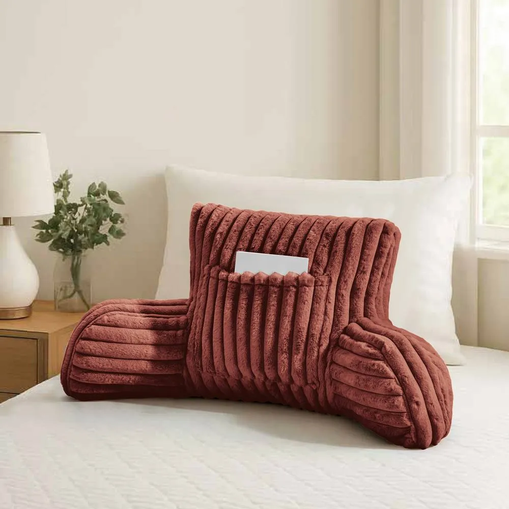 GAVENO CAVAILIA Super Comfy Ribbed Warm Cuddle Cushion in Burnt Orange
