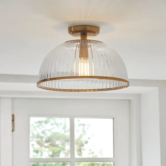 Vogue Somerly Ribbed Flush Ceiling Light