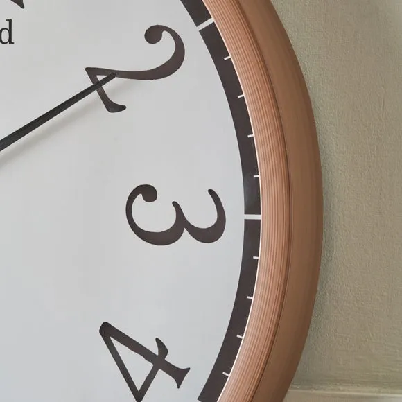Dark Wood Effect Round Wall Clock 2