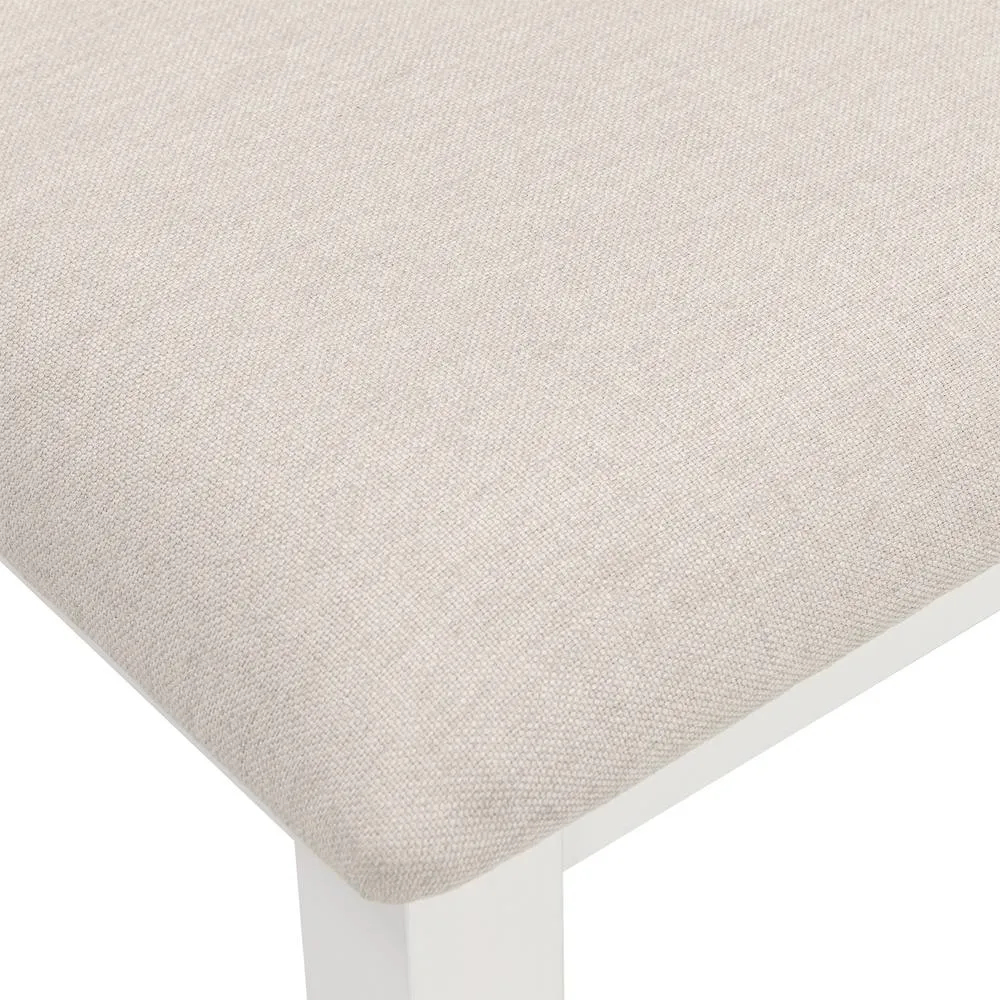 Seconique Cambridge Dressing Table Stool - Linen/Oak/Oat Fabric in White 4