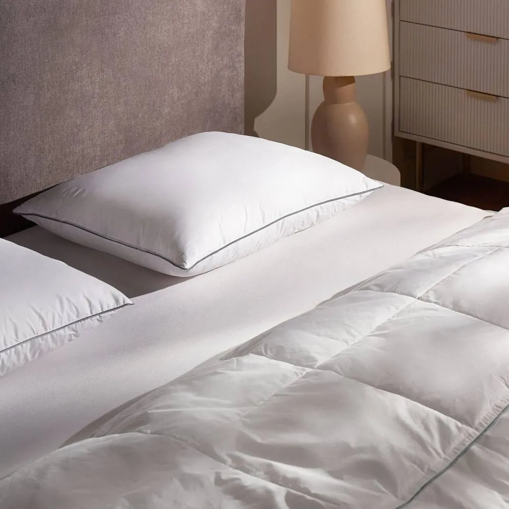 Wyld and Coco Low-Profile Pillow - White Duck Down and Feather 50 x 60 cm
