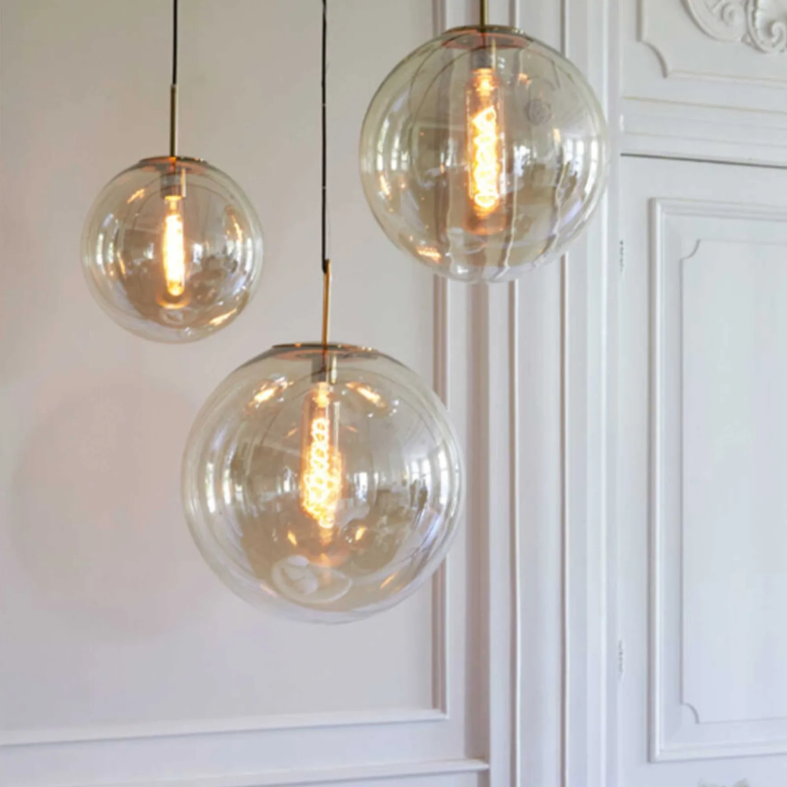 Large Smoked Amber Glass Pendant Light, Brown | Barker & Stonehouse 2