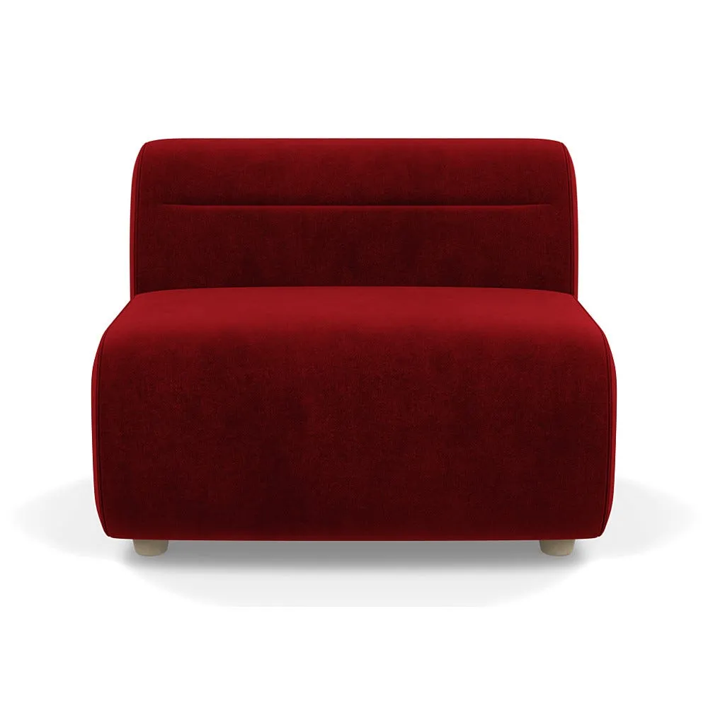 Heal's Lilli Large Single Module Smart Luxe Velvet Mulberry Natural Beech Feet 1