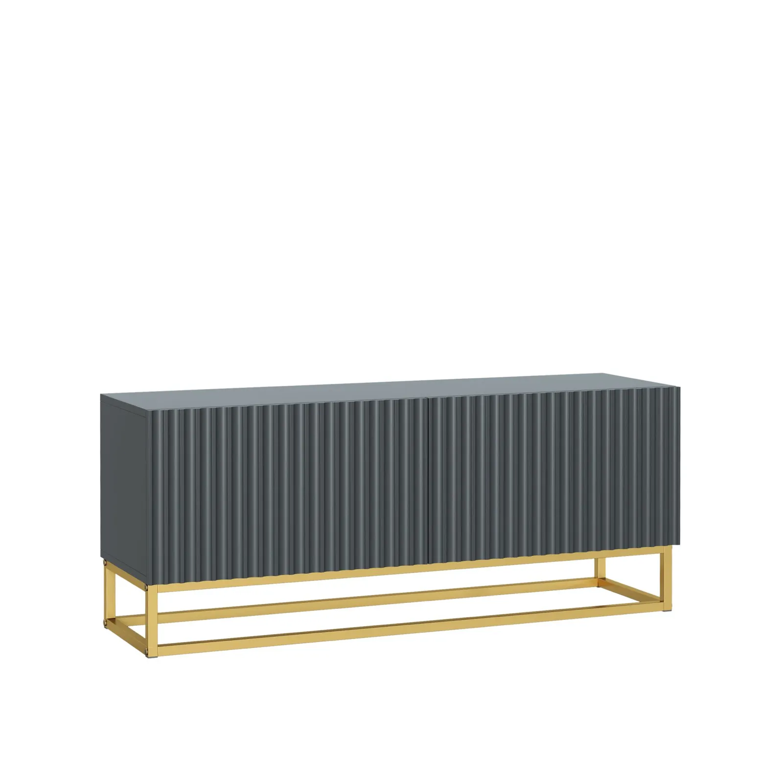 Creative Furniture Ripple TV Unit 100cm - Modern Fluted Design with Push to Open Doors in Dark Grey 6