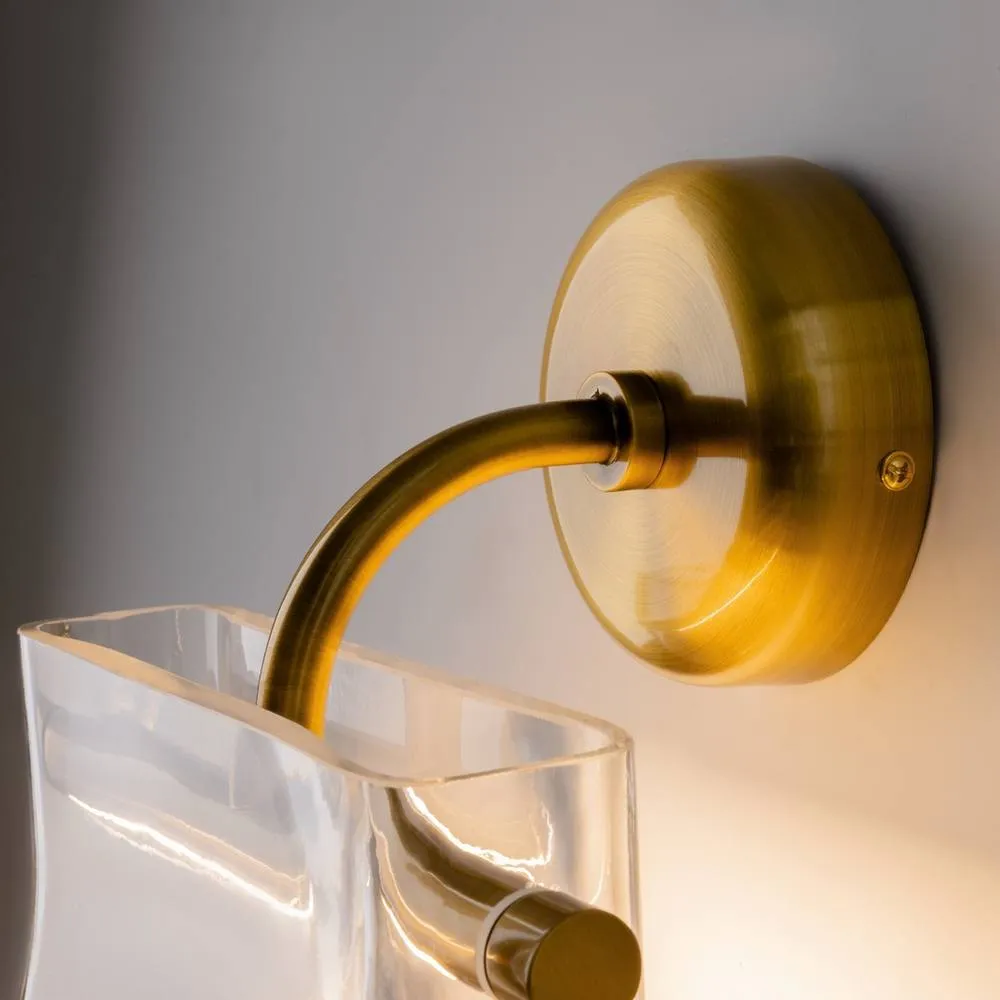 Netlighting Cabaret Modern Wall Lamp Brass 3000K 850lm Glass Shade in Gold 5