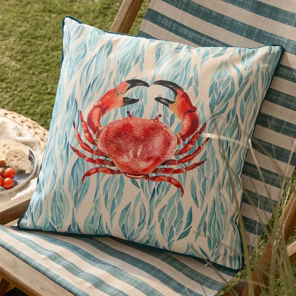 Wylder Abersoch Crab Outdoor Cushion in Blue