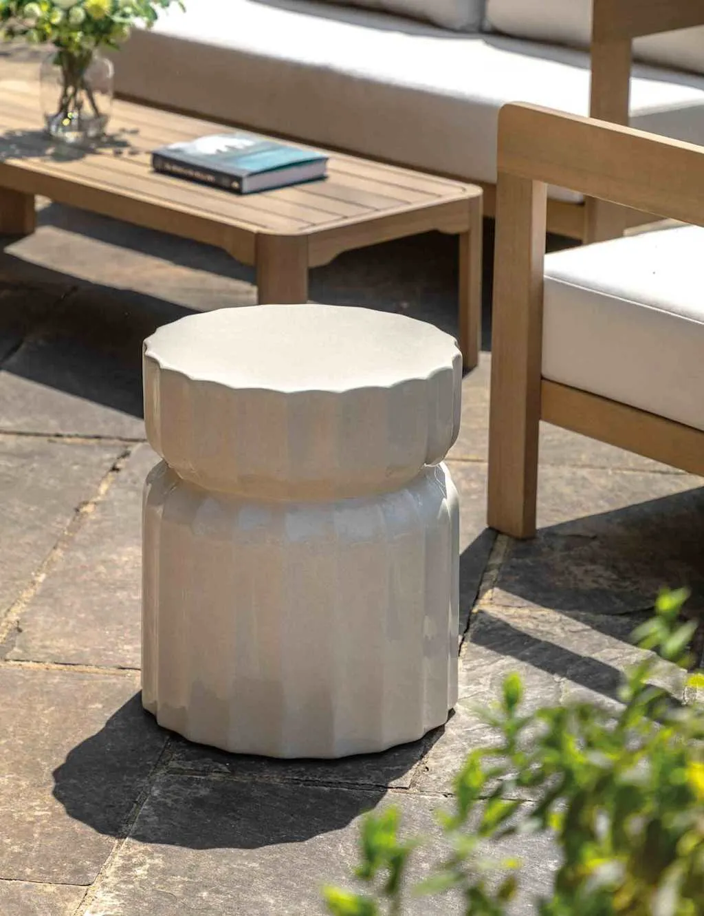 Gallery Direct Cirella Outdoor Side Table Cream