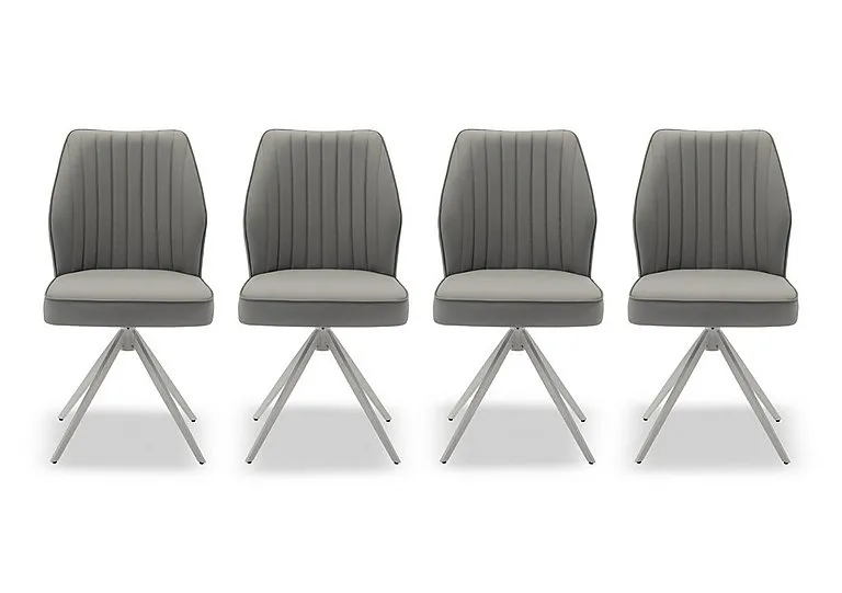 Fumo Set of 4 Faux Leather Swivel Dining Chairs