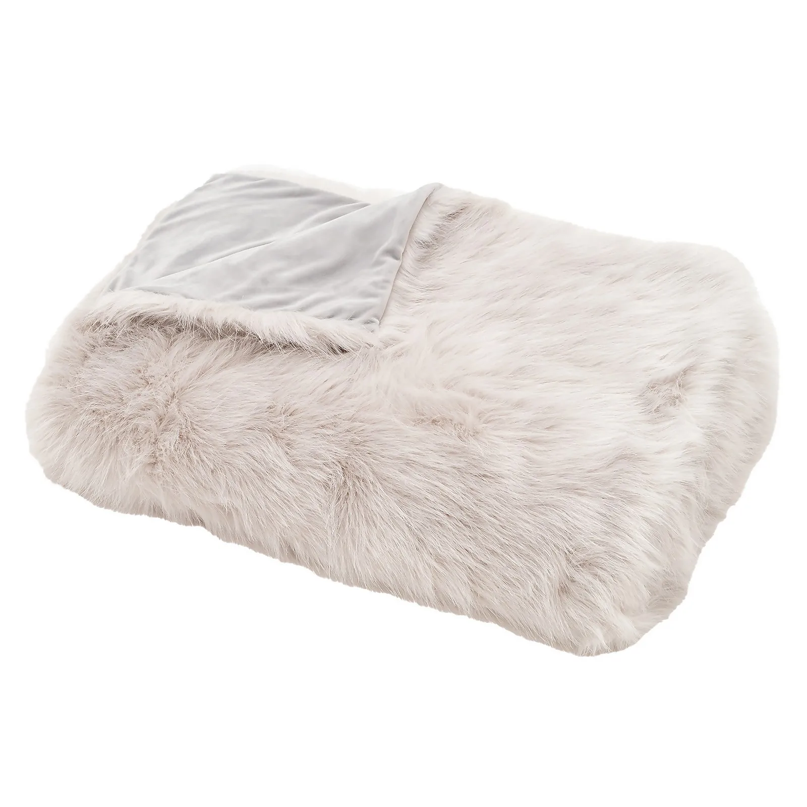 Faux Fur Throw - 125x160cm - Silver