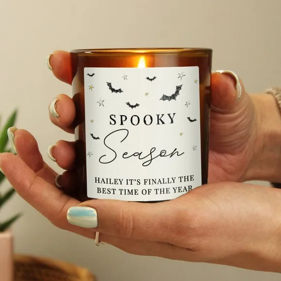 Personalised Spooky Season Glass Candle 2