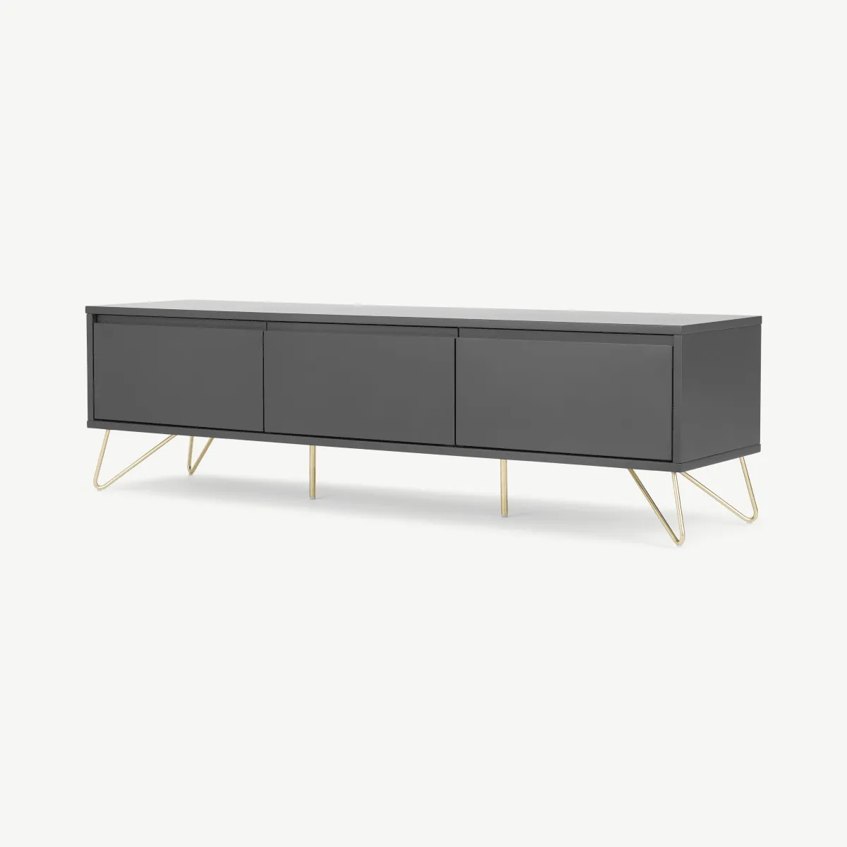 Elona Wide Media Unit, Charcoal & Brass