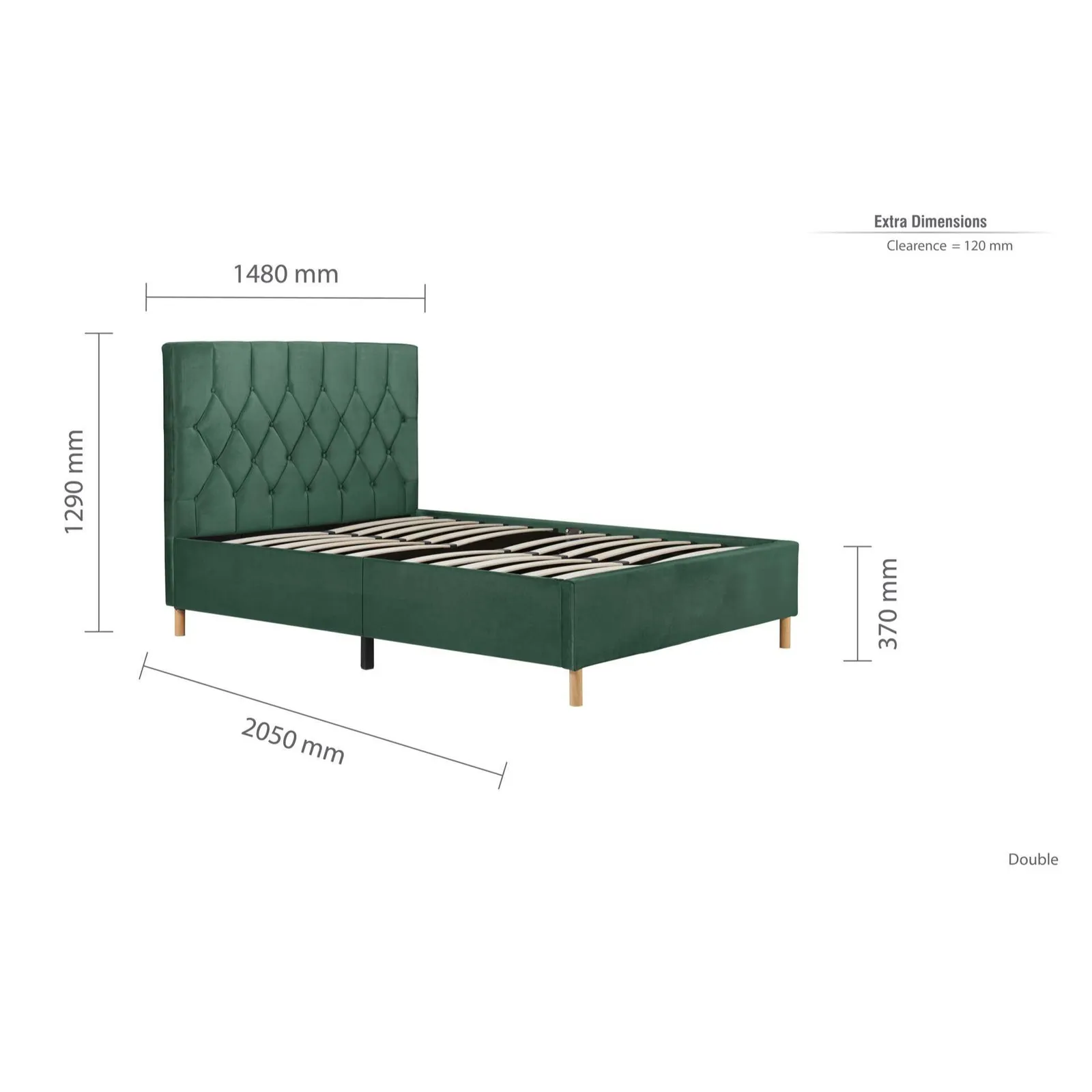 Birlea Loxley Bed in Green 6