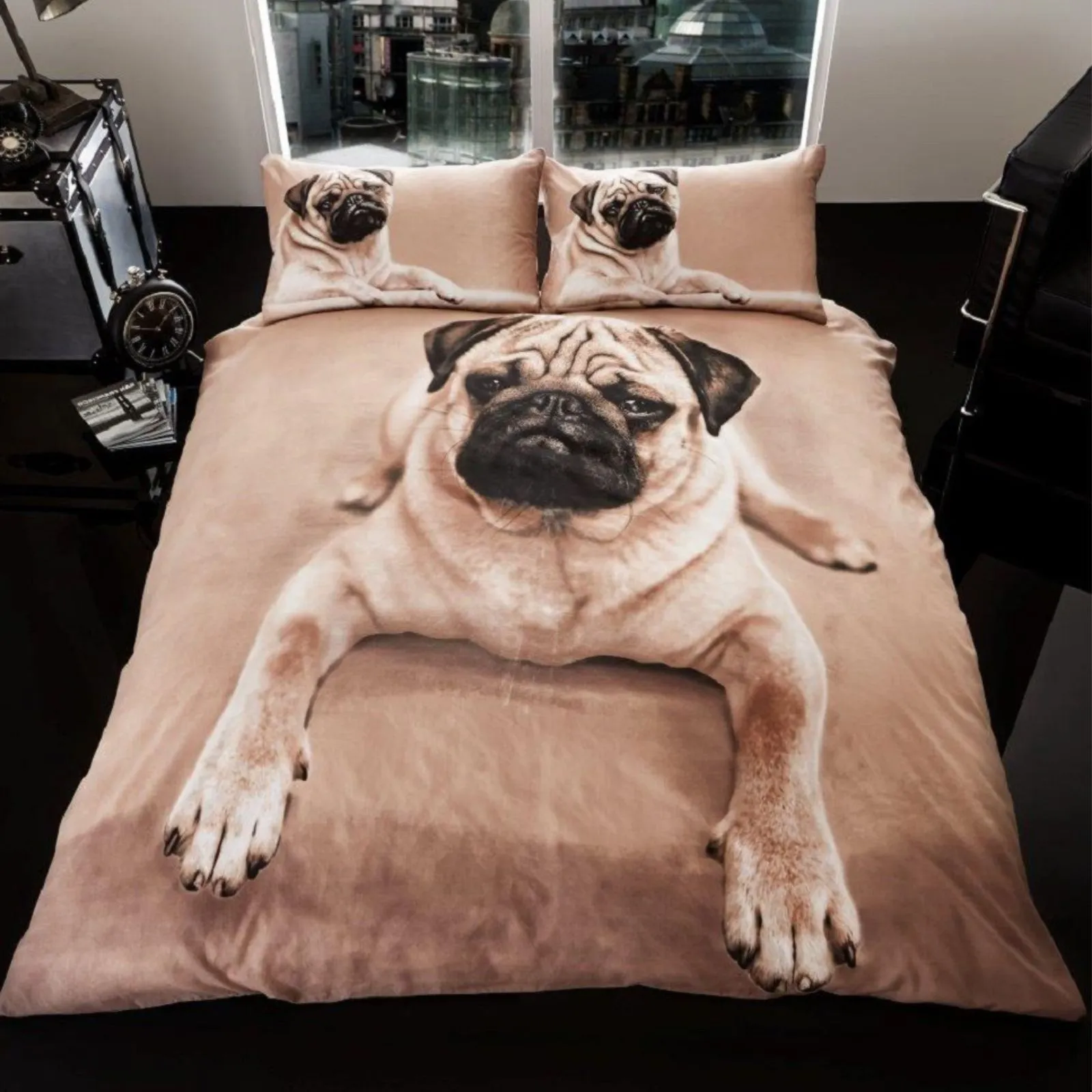 Smart Living 3D Effect Animal Polycotton Printed Duvet Cover Set in Medium Beige 2