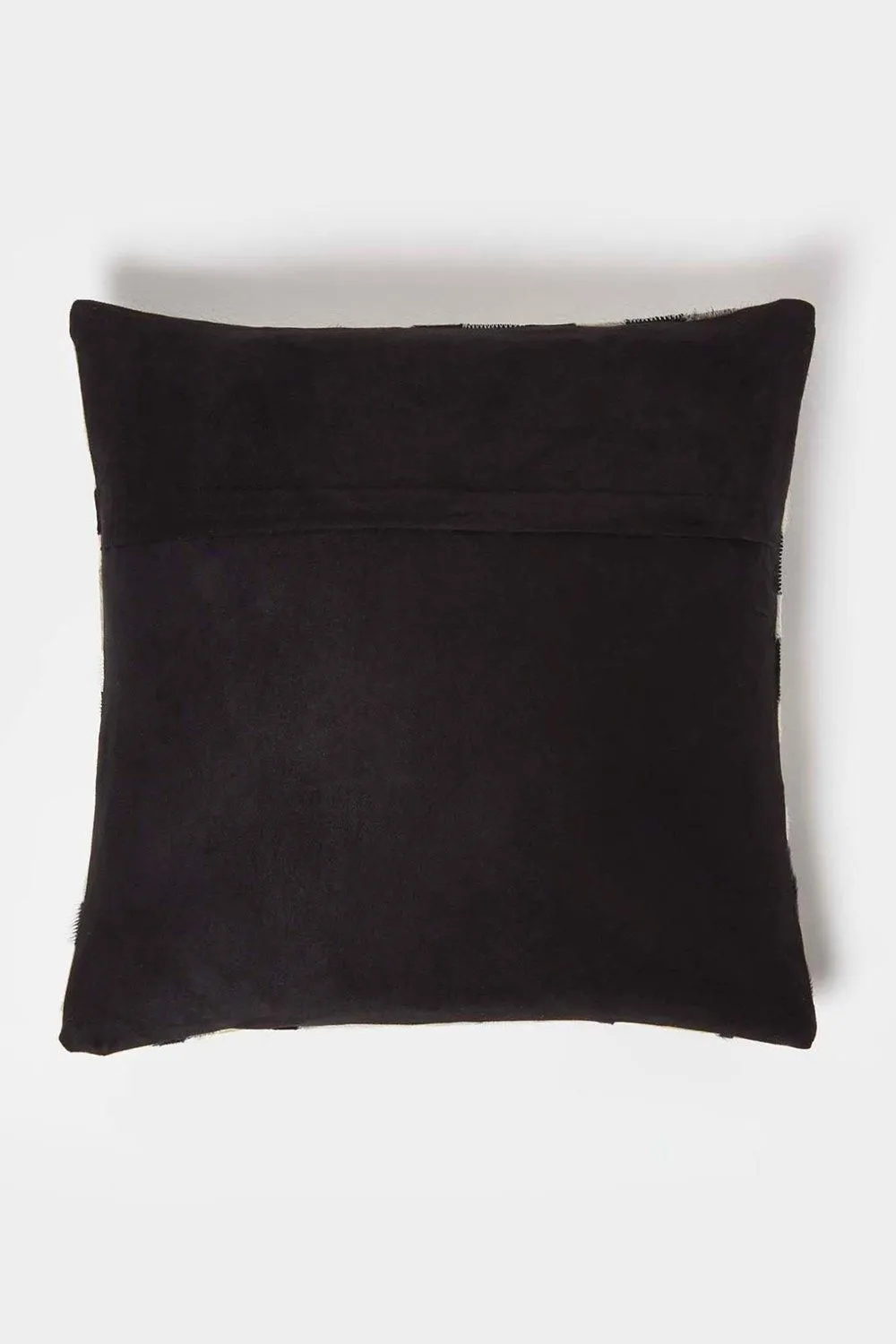 Homescapes Geometric Block Leather Cushion 45 x 45 cm in Brown 3