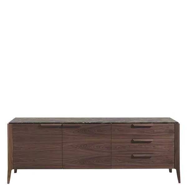 Porada Atlante 3 Sideboard Canaletta Walnut Brown Emparador - W212 x D56.1 x H76cm