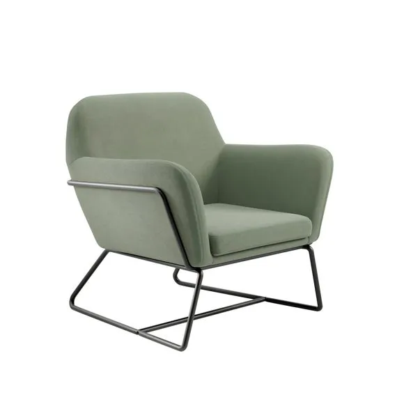 Charles Metal Leg Velvet Occasional Chair 3