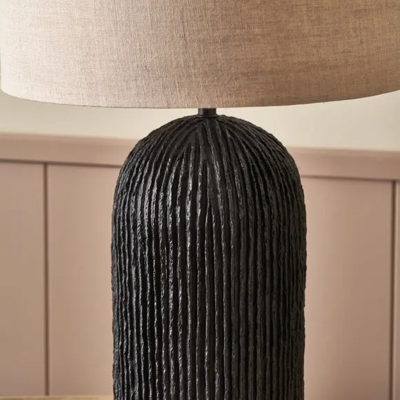 Pacific Lifestyle Ananya Paper Mache and Metal Textured Dome Table Lamp 3