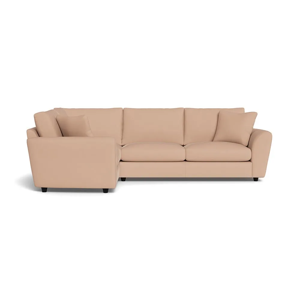 Heal's Snooze Left Hand Facing Corner Sofa Capelo Linen-Cotton Rosedale Black Feet 1